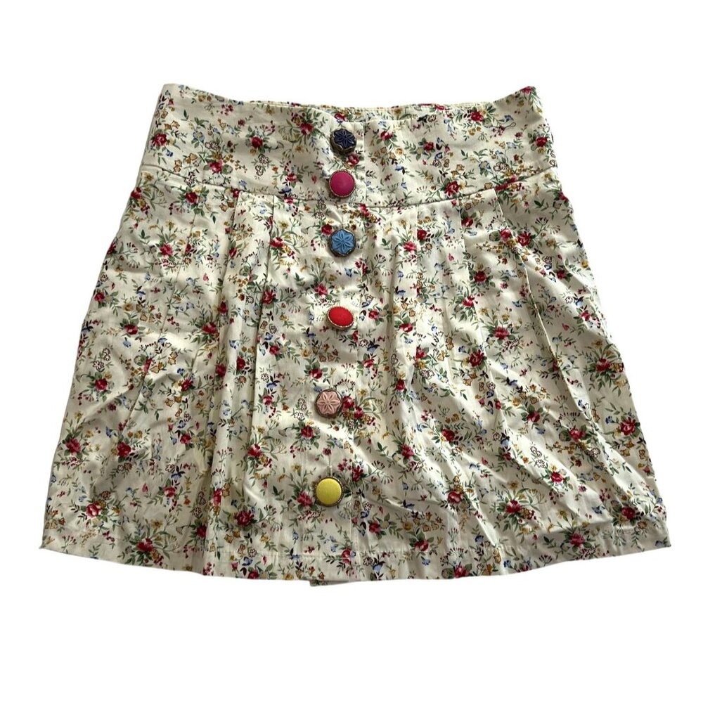 JAM England Mini Skirt in Cream Floral